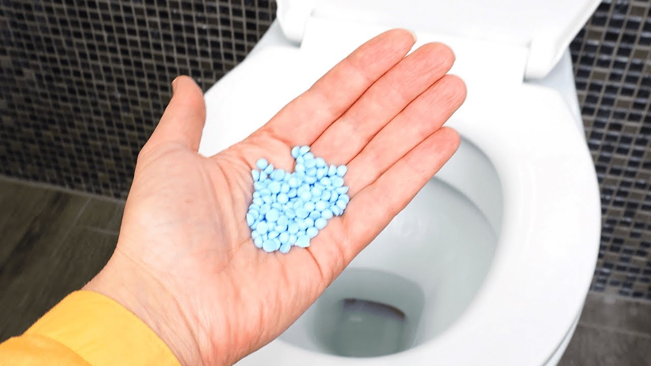 Pour scent beads into the toilet. Your bathroom will smell like a perfume store