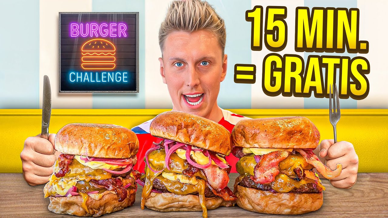 3 DOUBLE BURGERE P&Aring; 15 MINUTTER!