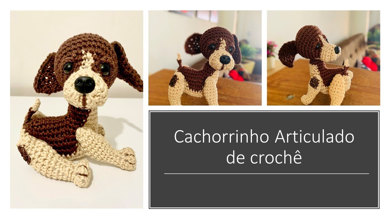 CACHORRINHO ARTICULADO DE CROCHÊ