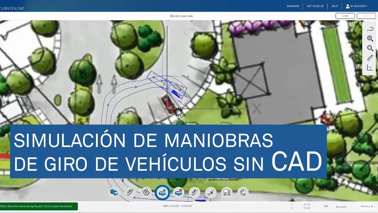 Simulación de maniobras de giro de vehículos sin CAD