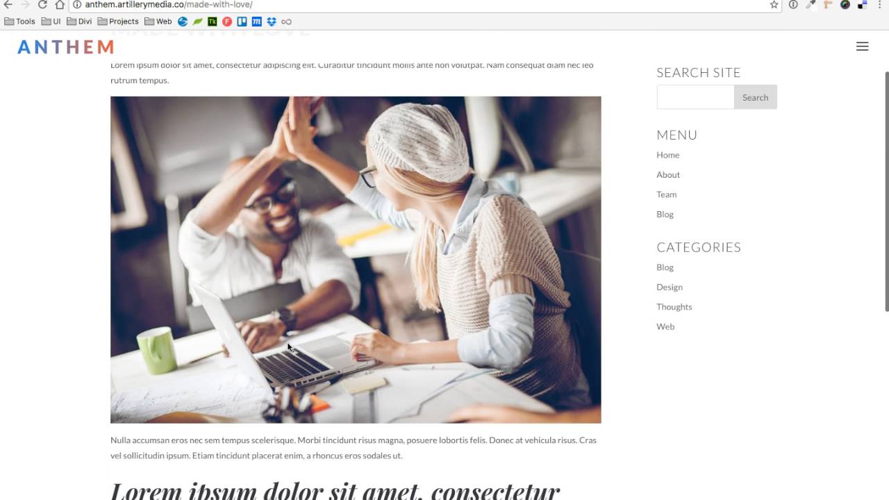 ANTHEM - Blog Styles - Divi Child Theme