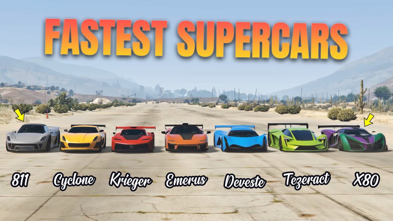 GTA 5 ONLINE - DEVESTE VS EMERUS VS KRIEGER VS CYCLONE VS TEZERACT VS X80 VS 811 (WHICH IS FASTEST?)