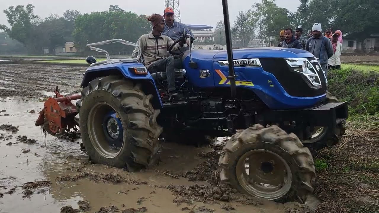 Tiger 55III 4WD Test drive M2 Hard Soil, 72 Blade Shaktiman Rotavator
