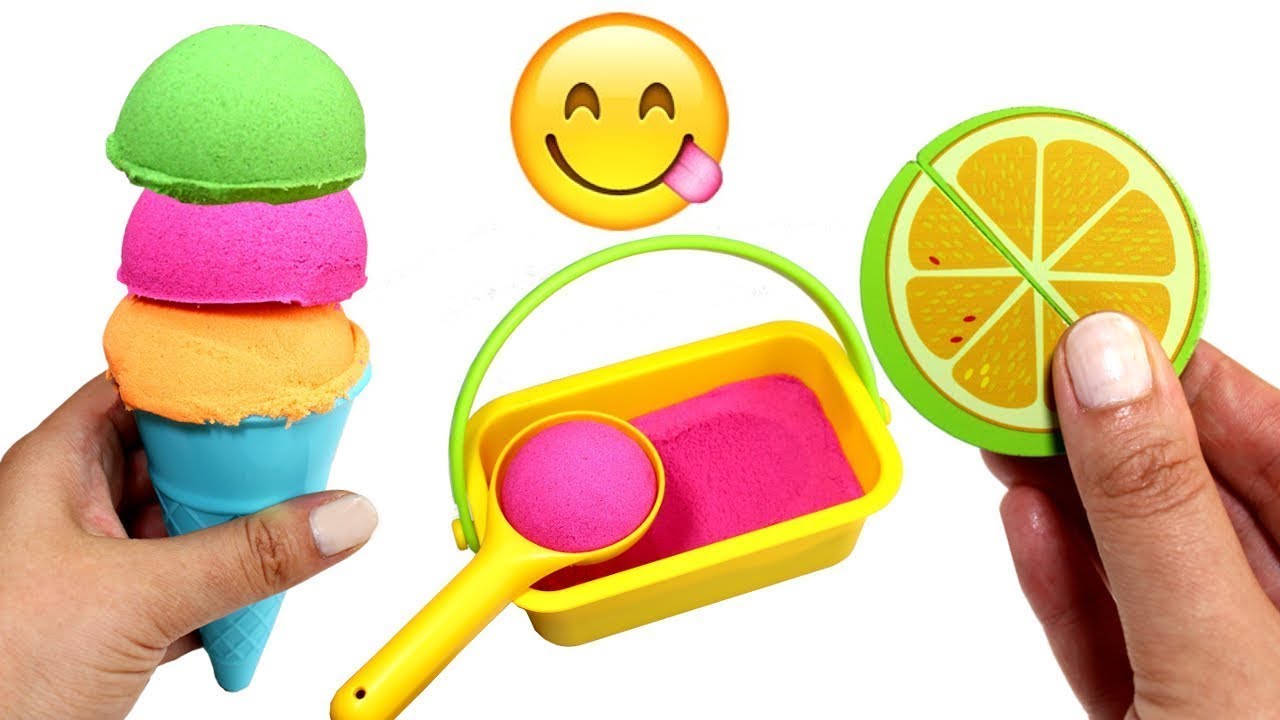 Ice Cream from Kinetic Sand Learn the Fruits Names with Toys Learn Colors for Kids with Kinetic Sand