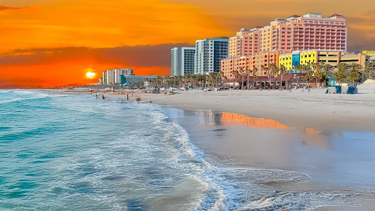 Clearwater Beach Florida, Sunset, Pier 60 4K Walking Tour Live Cam