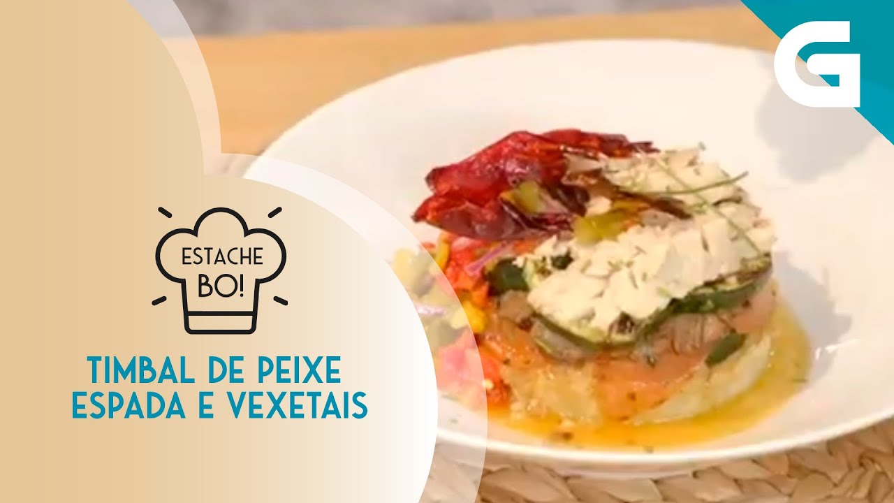 Receita de timbal de peixe espada e vexetais