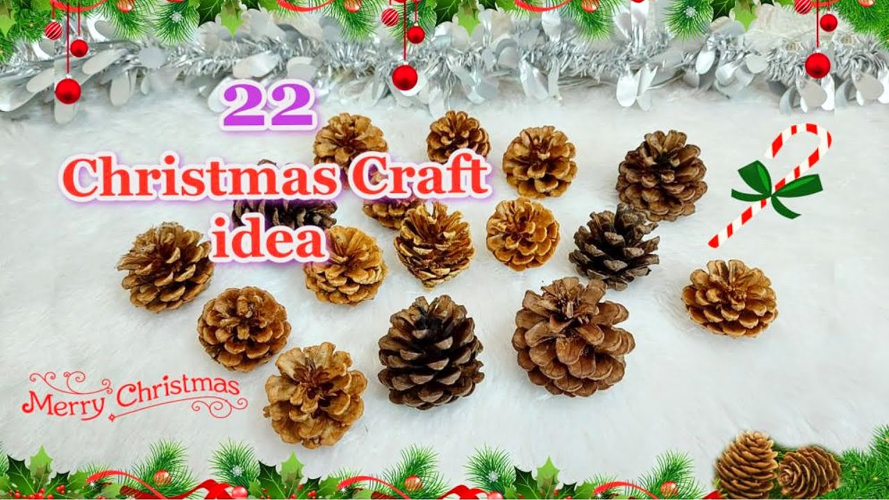 DIY 22 Christmas Decoration idea with pine cone |Best out of waste Christmas craft idea🎄159