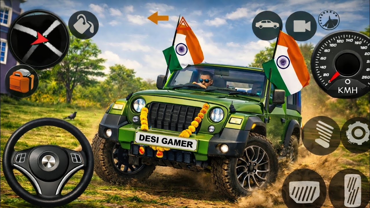 Modified Mahindra Thar😈Games:Indian greenThar (Gadi Wala Games) Car Game Android Game - #2026