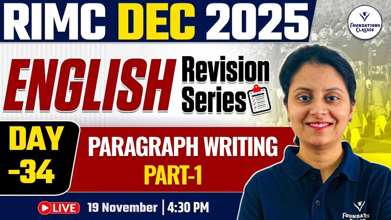 RIMC December 2025 | English Revision Day-34 | Paragraph Writing Part-1 | Sheena Ma&rsquo;am