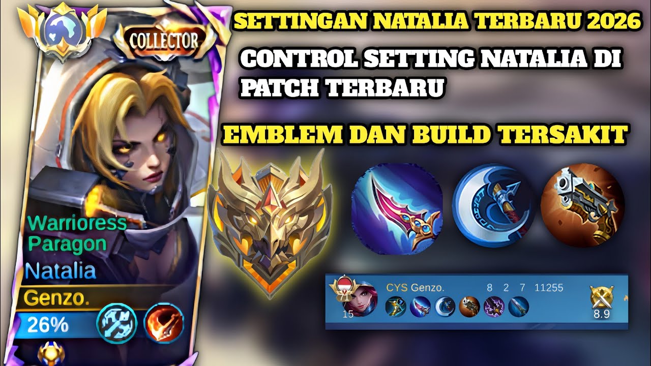 SETTINGAN TERBARU NATALIA 2026 | CONTROL SETTING NATALIA 2026 | BUILD & EMBLEM NATALIA 2026 - MLBB