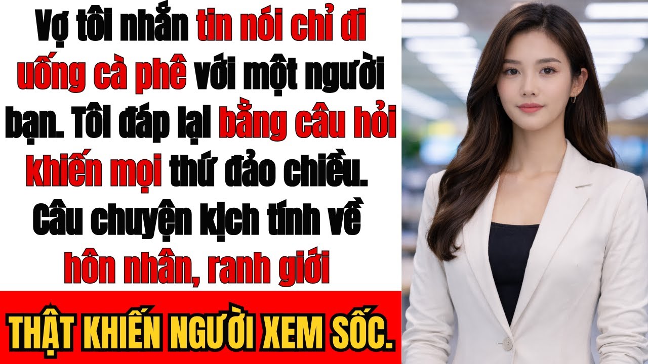 Vợ tôi nhắn tin: “Em chỉ đang đi uống cà phê với một người bạn thôi.” Tôi trả lời: “
