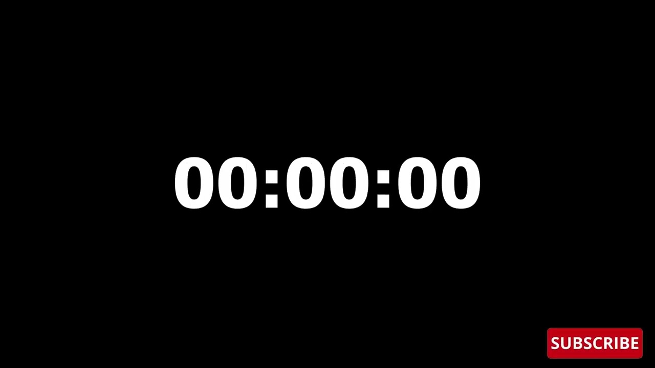 10 Seconds Black Screen Countdown Timer & Alarm (Moderate Volume)