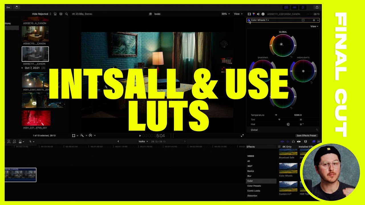 How to install and use LUTS in Premiere Pro, Final Cut, & Davinci Resolve