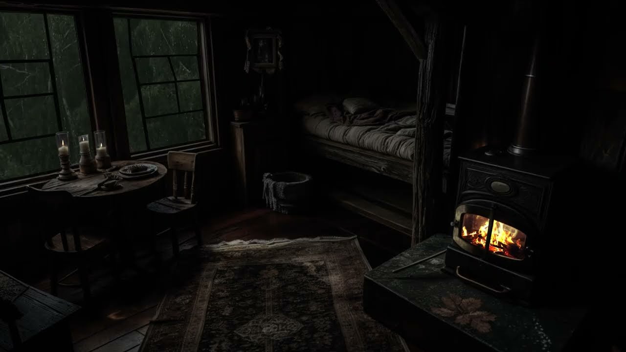 Cozy Fire in the Swiss Alps 🔥🏔️ | Kaminfeuer & Sanfter Alpenregen | Fall Asleep Fast | No Ads