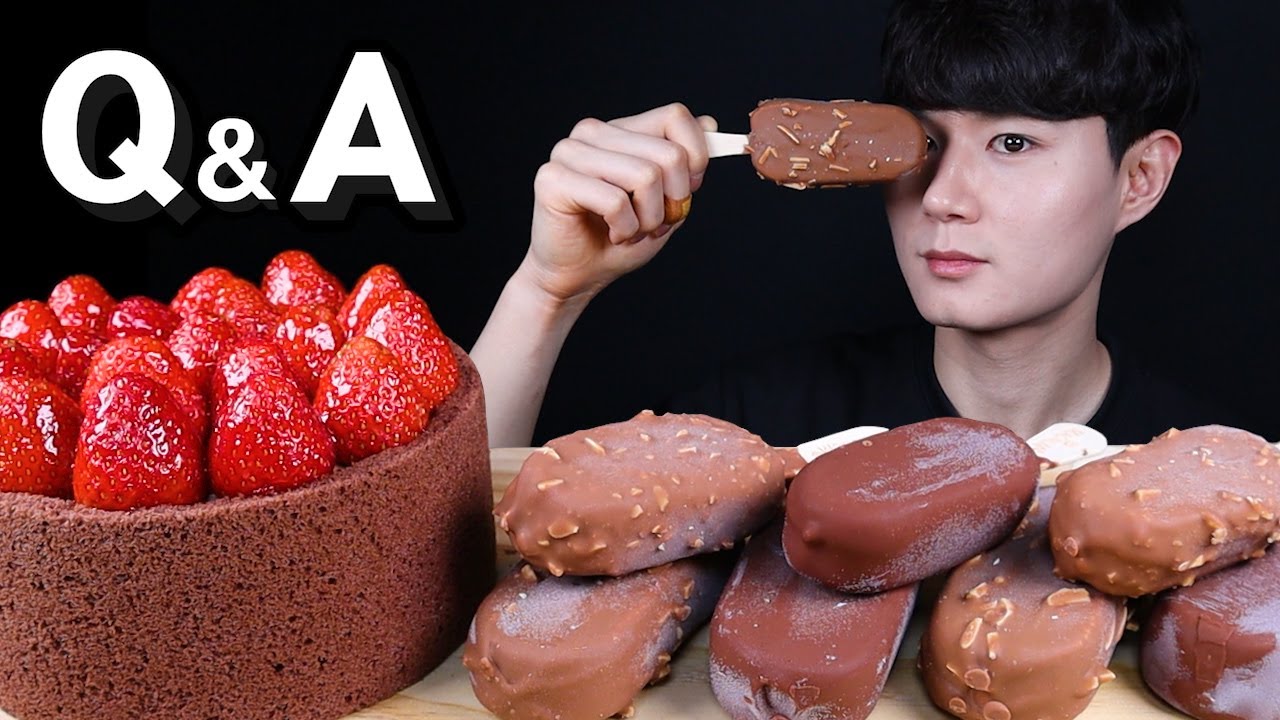 100만기념 Q&A!! 초콜릿 디저트 먹방ASMR MUKBANG CHOCOLATE ICE CREAM & DESSERT チョコレート デザート Sô cô la eating sounds