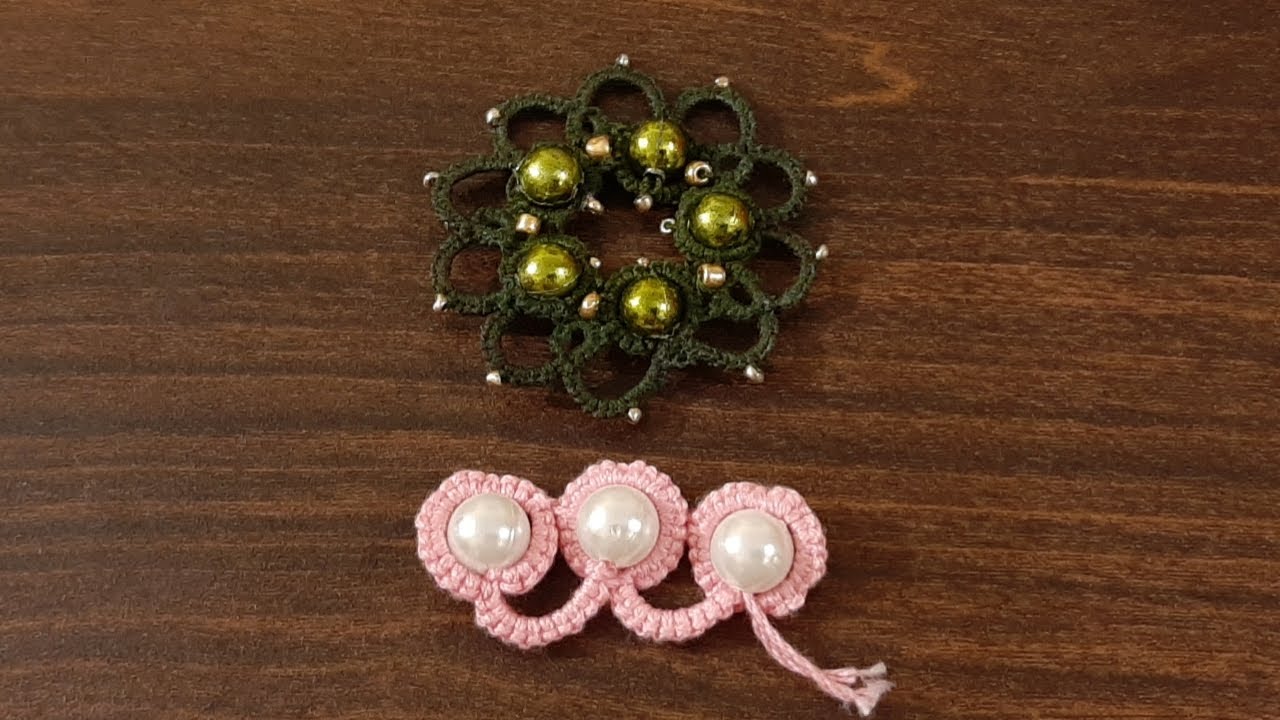 85# Three ways to add bead in the center of the ring: shuttle tatting || हिन्दी||