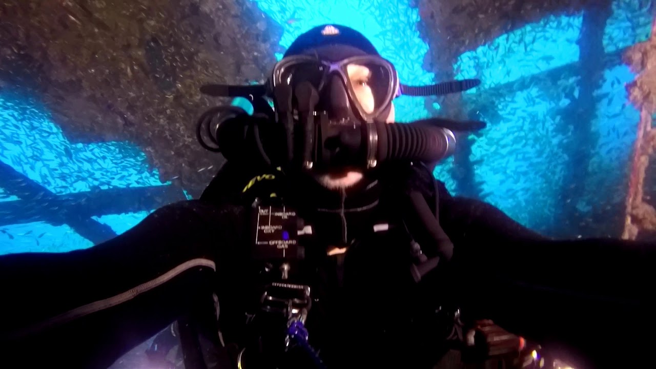 rEvo rebreather dive on the Rosalie Moller wreck in Egypt