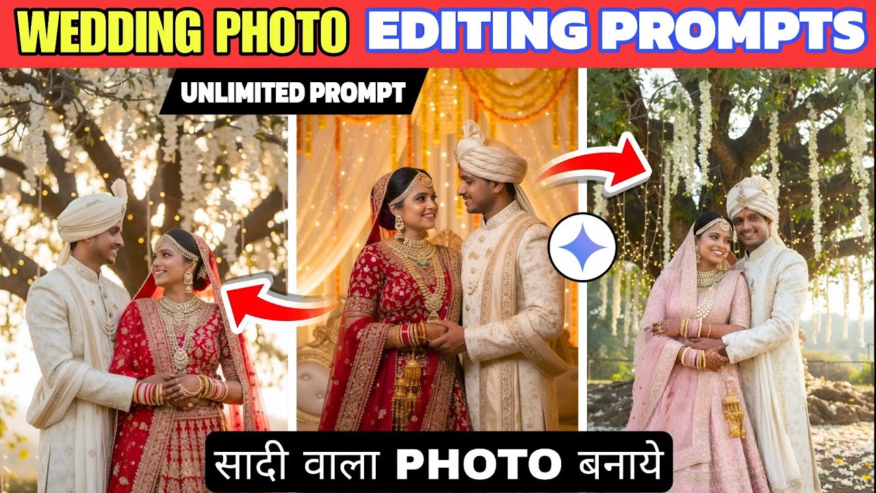 Wedding Couple Photo Editing Gemini Prompt | Wedding Style Ai Photo Editing Prompt | Gemini Prompt 