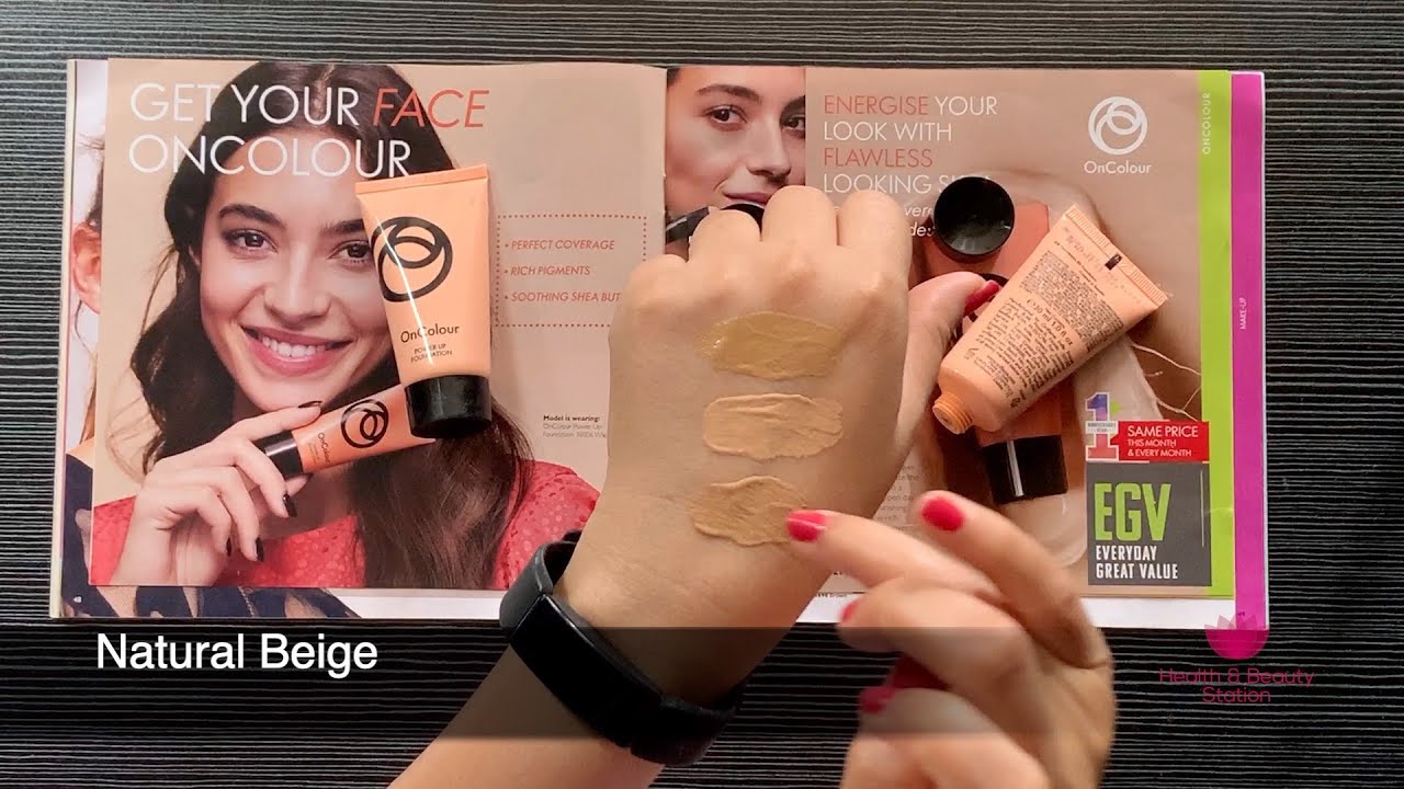 Oriflame OnColour Power Up Foundation Review + Swatches | By HealthAndBeautyStation