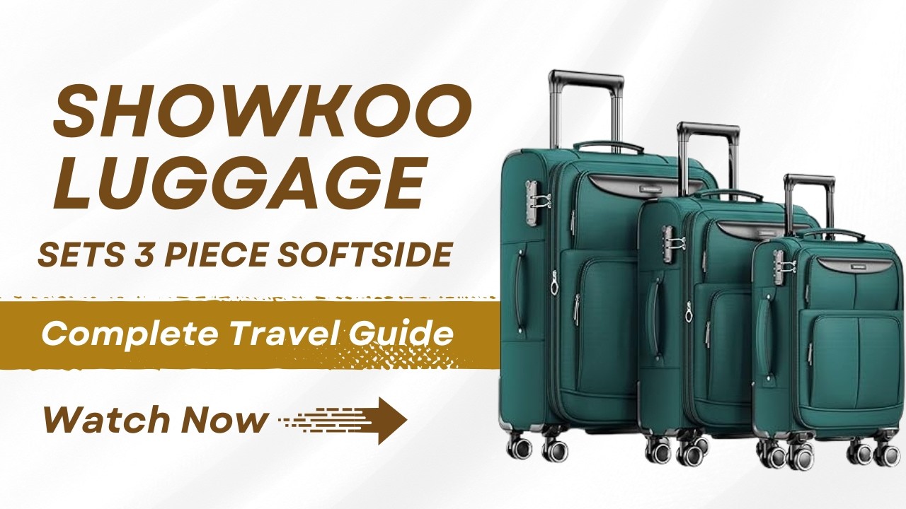 Travel effortlessly with the SHOWKOO 3 Piece Softside Expandable Luggage Set in Dark Green,
