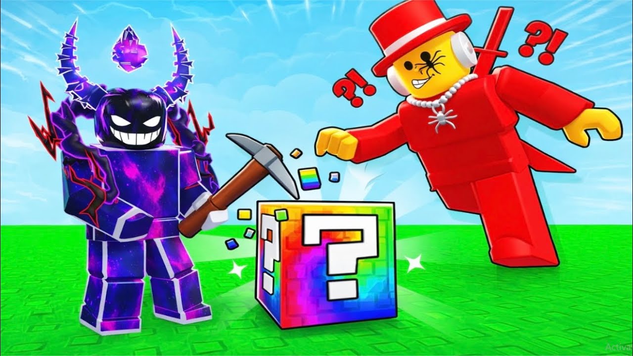 ماب اسطوري تكسير لاكي بلوك جبنه أشياء أسطورية معه تيم بح 🤣 شخصيات نادرة 🤩  ⛏️Break a lucky block!