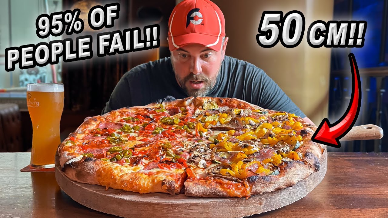 95% of People FAIL Scott's Giant 50cm Pizza Challenge in Brussels, Belgium!!