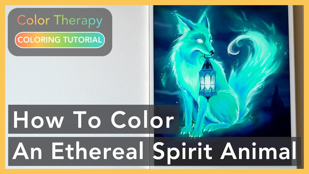 Digital Painting Tutorial: How To Color An Ethereal Spirit Animal | Color Therapy Adult Coloring