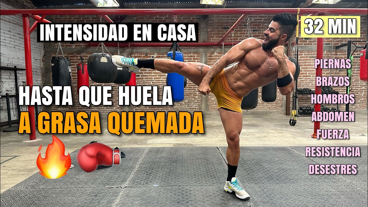 Cardio Hiit Hasta Que Huela a GRASA QUEMADA (32 Minutos) Rutina Con Golpes Patadas Y Más Sorpresas