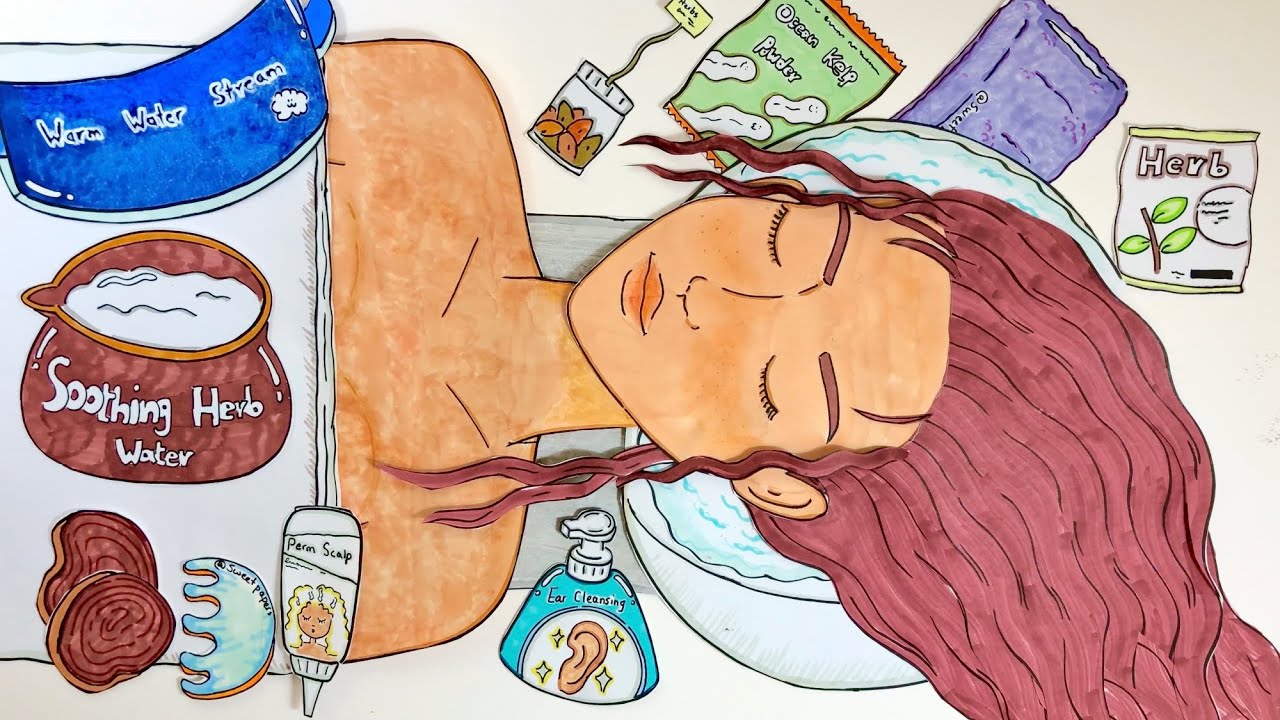 Paper ASMR | Refreshing Seaweed Head Massage and Scalp Spa | Sweetpapers #asmr   #scalping #massage 