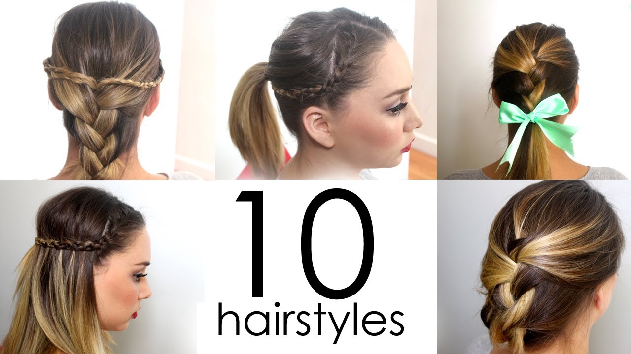 10 Quick & Easy Everyday Hairstyles in 5 minutes
