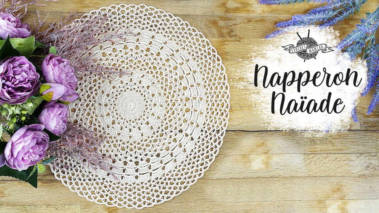 NAPPERON rond "Naïade" au crochet dentelle facile et rapide