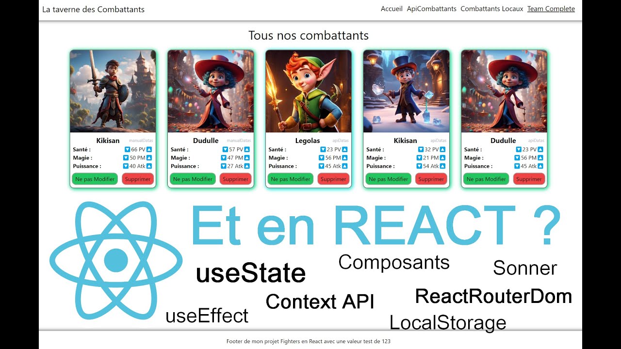Mise en pratique de React avec explications (useState, useEffect...)