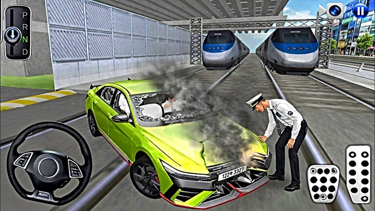 New Crashed Car At Railway Tracks - 3D Driving Class 2026 - 3D Driving Class Android IOS - Car Game