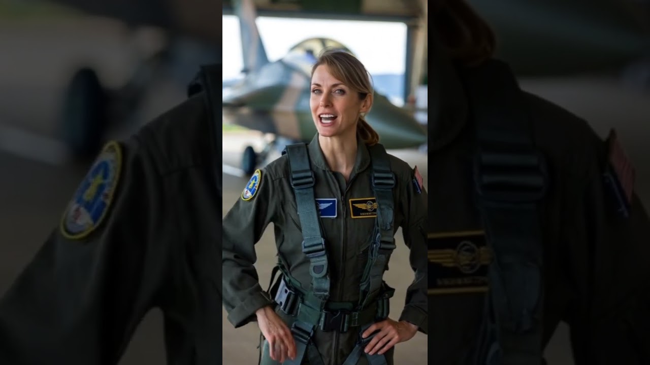 A Powerful Female Fighter Pilot in Action, Strength, Skill, and Bravery United