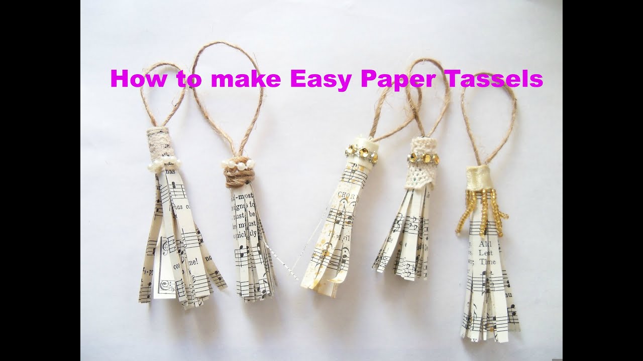 how to make easy paper tassels from music sheets / DIY paper Tassels
