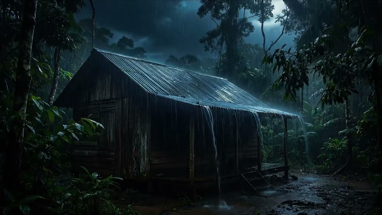 Rhythmic Rain & Deep Thunder Slow Piano Music for Studying & Concentration