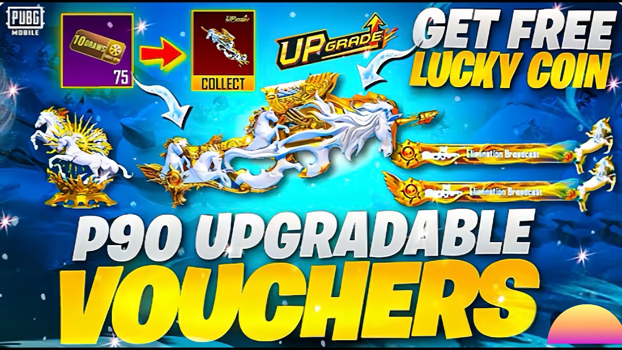 Get Free P90 Upgradable Skin | Free Vouchers for 10 Spin | Horse Skin | PUBGM