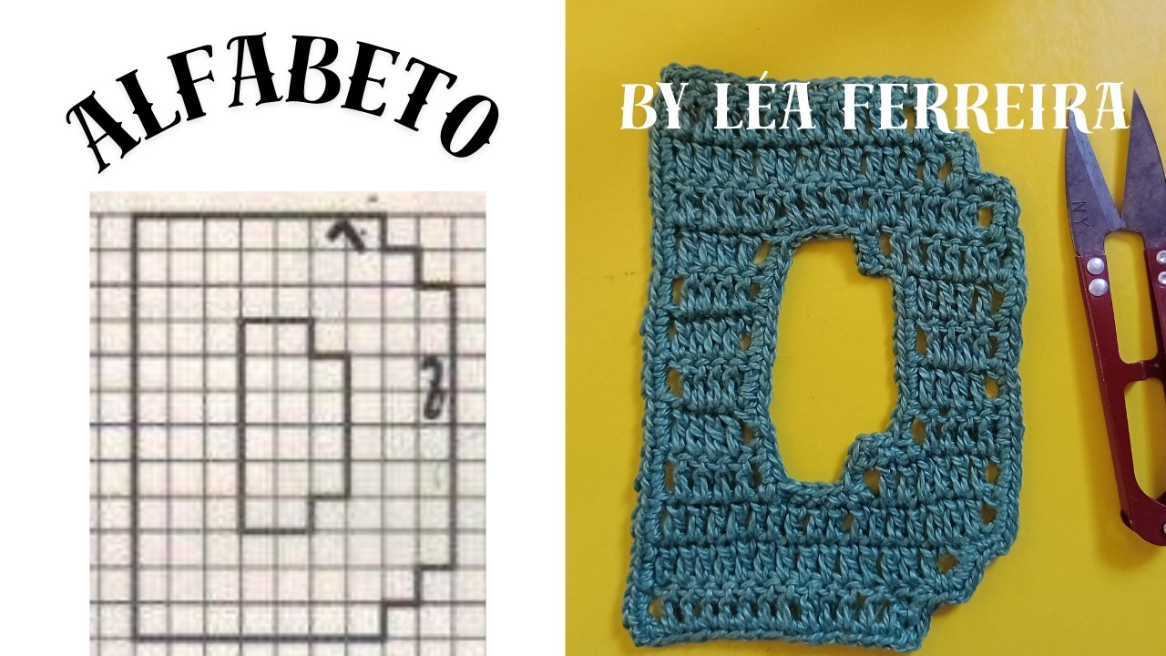 Alfabeto em crochê [Gráfico de Ponto Cruz] Letra 