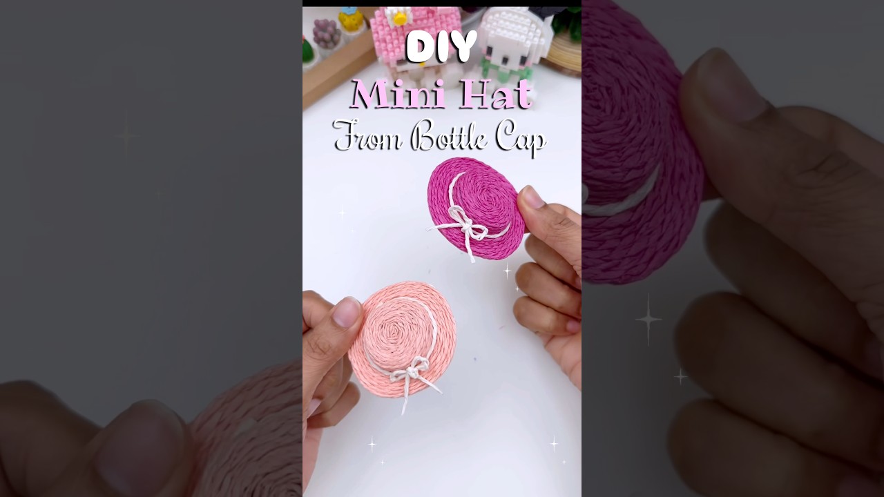 Попробуйте сделать очень простую мини-шляпу из крышек от бутылок! #сделайсам #рукоделие #шорты #в...