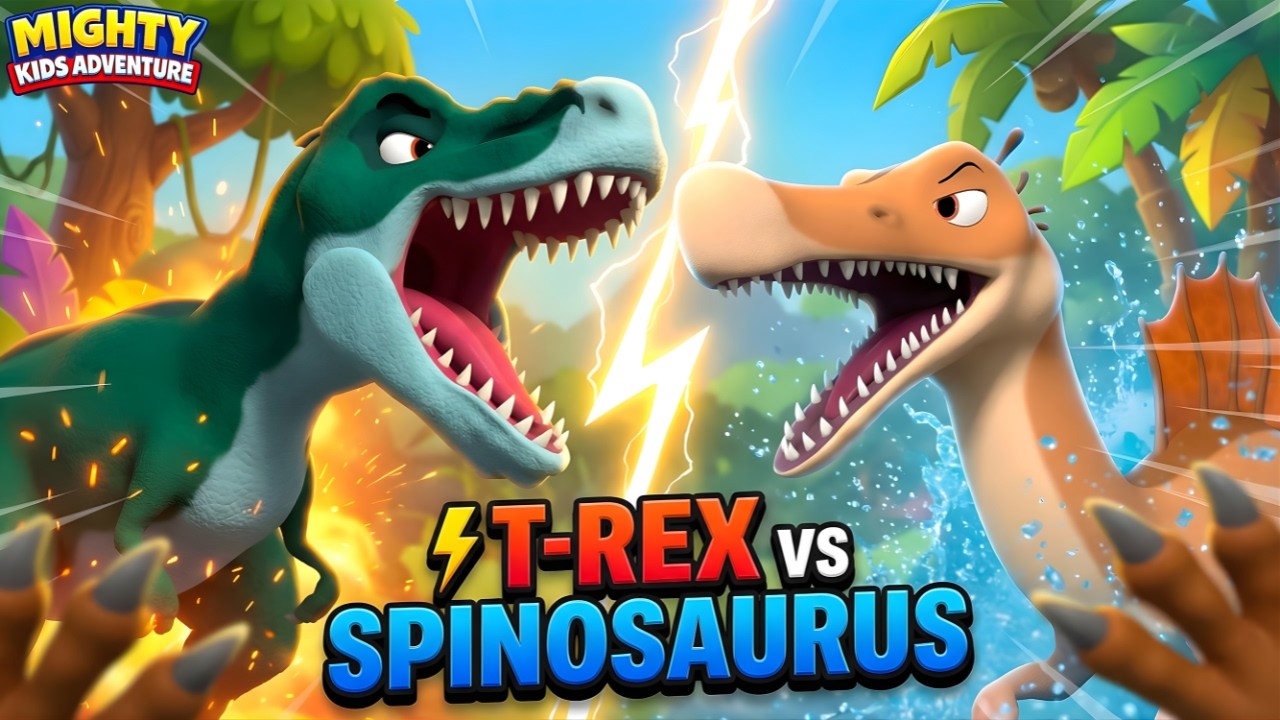 T-REX vs SPINOSAURUS! 🦖 The Real King of Dinosaurs? | EP 5 | Dinosaur Rescue | Mighty Kids Adventure