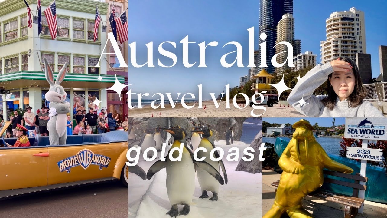 Australia travel vlog 🇦🇺 Surfers Paradise Gold Coast, visiting Movie World 🎢 & Sea World 🦭
