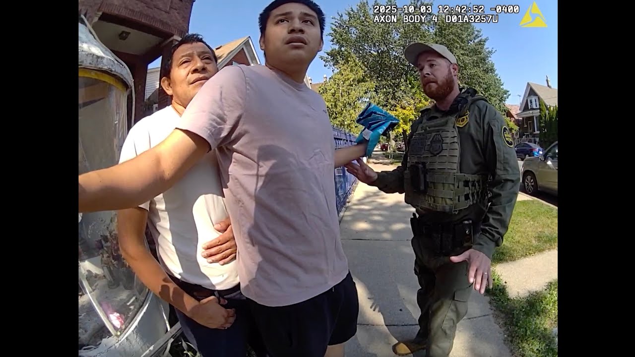 Father and son detained by federal agents in Chicago's Little Village neighborhood.