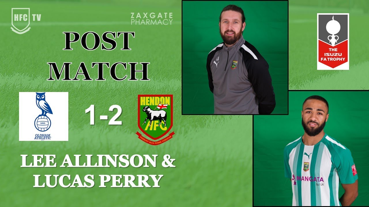 Lee Allinson & Lucas Perry post match v OLDHAM ATHLETIC - 13 January 2024
