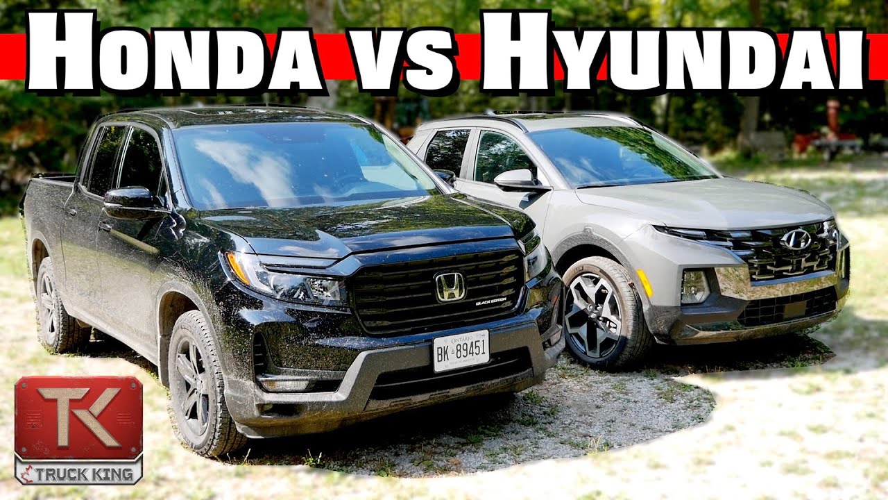 Honda Ridgeline vs Hyundai Santa Cruz - Comparing Size, Space, Power, Towing, Off-Road & More!