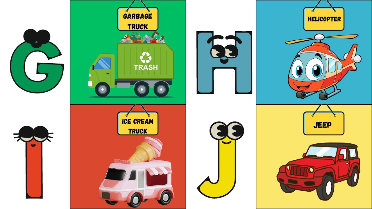 ABC Vehicles Song 🚗✈️ | A to Z Collection of Vehicles | Fun Kids Learning Song | #abcd #kids