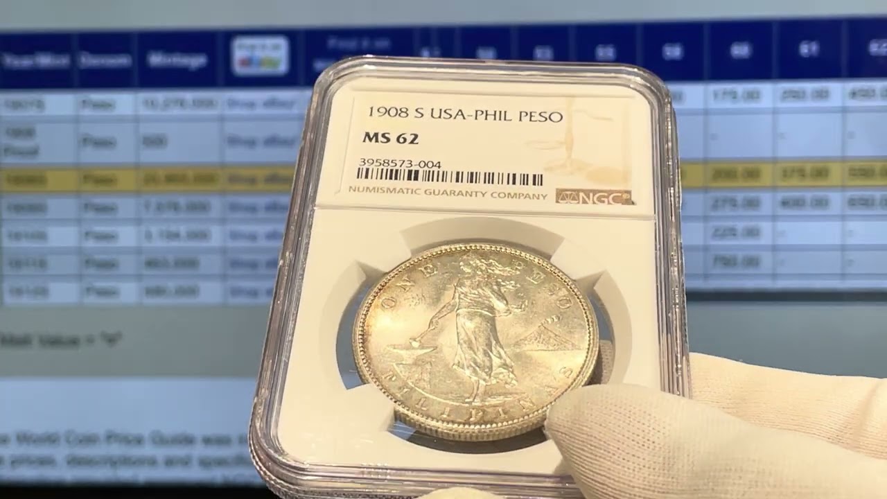 1908 S USA-Philippines One Peso silver coin