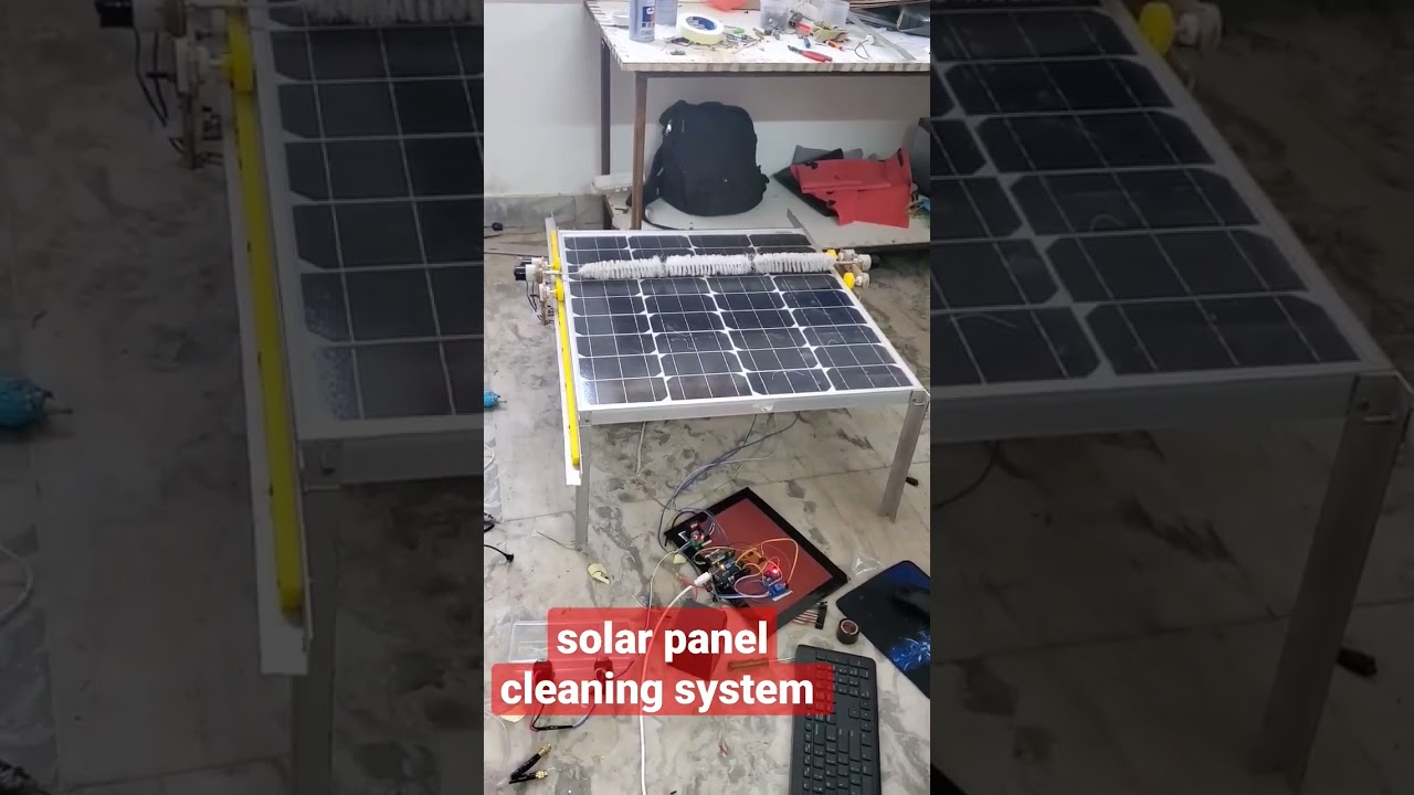 solar panel cleaning system #sunrobotronics #shorts #inspireaward #robotics