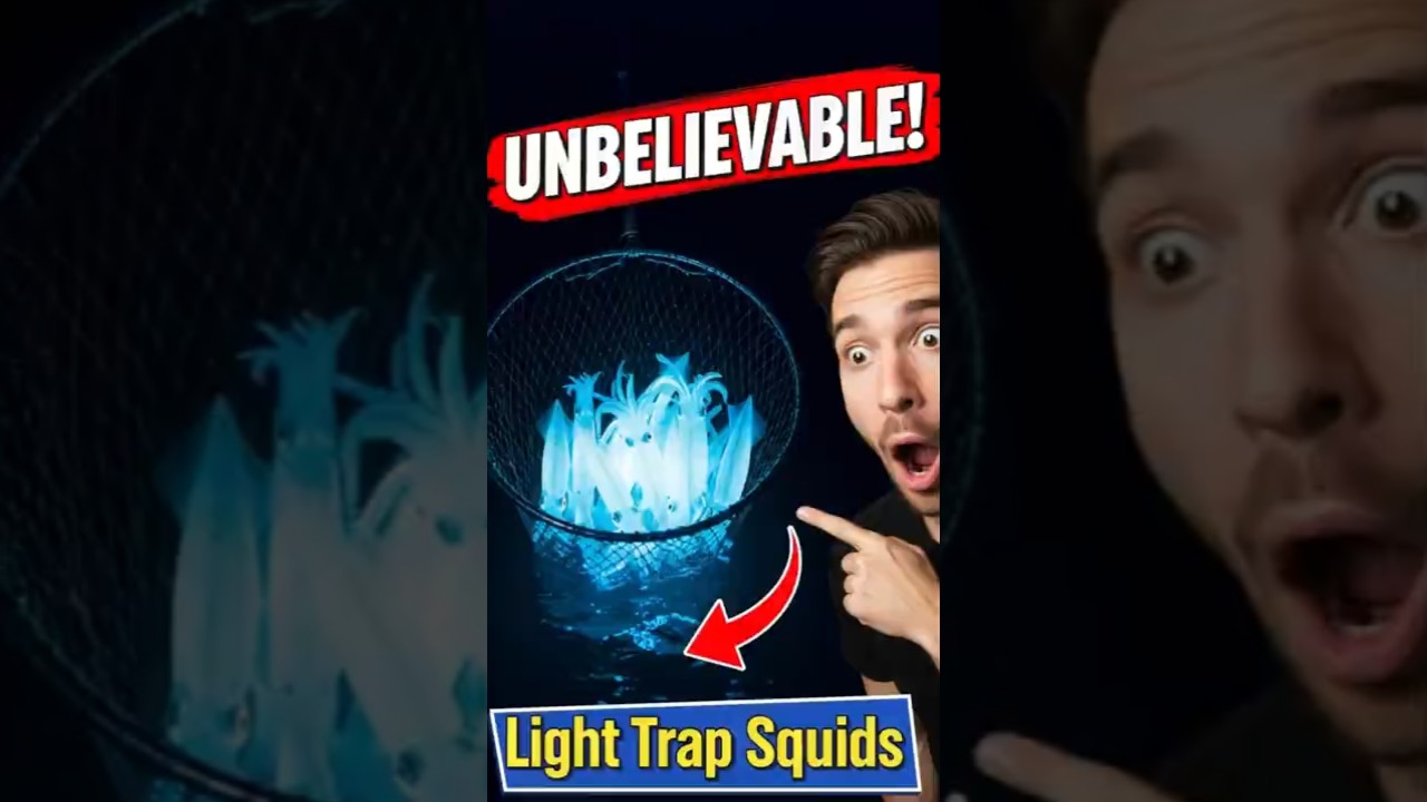 CATTURA DI CALAMARI INCREDIBILE! Il trucco della pesca notturna con la luce funziona davvero