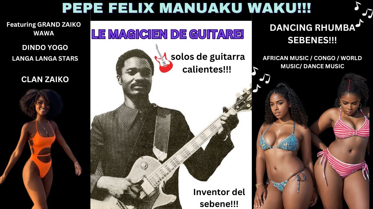 CONGOLESE DANCE MUSIC 80s - PEPE MANUAKU WAKU LEAD GUITAR ! DANCE MUSIC FROM CONGO AFRICA