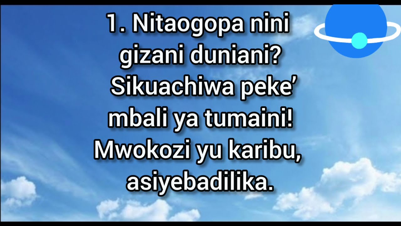 NITAOGOPA nini gizani duniani